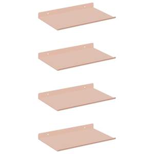 Plovoucí police Nástěnný 4 pcs Růžová 30 x 18 x 2,5 cm Ocel - obrázek 2