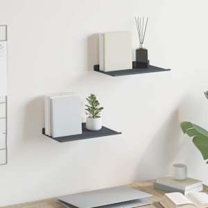 Ležeča polica 2 pcs Antracit 30 x 18 x 2,5 cm Jeklo