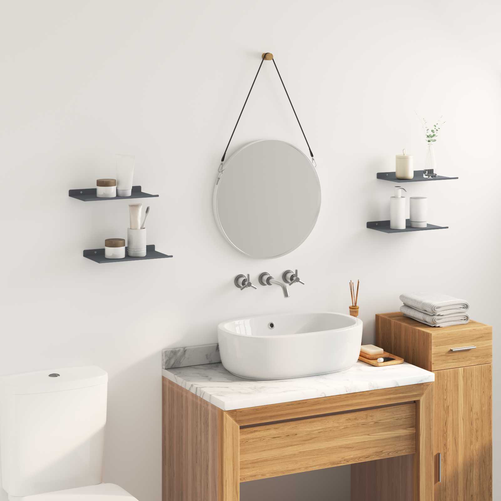 Ležeča polica 4 pcs Antracit 30 x 18 x 2,5 cm Jeklo - slika 4