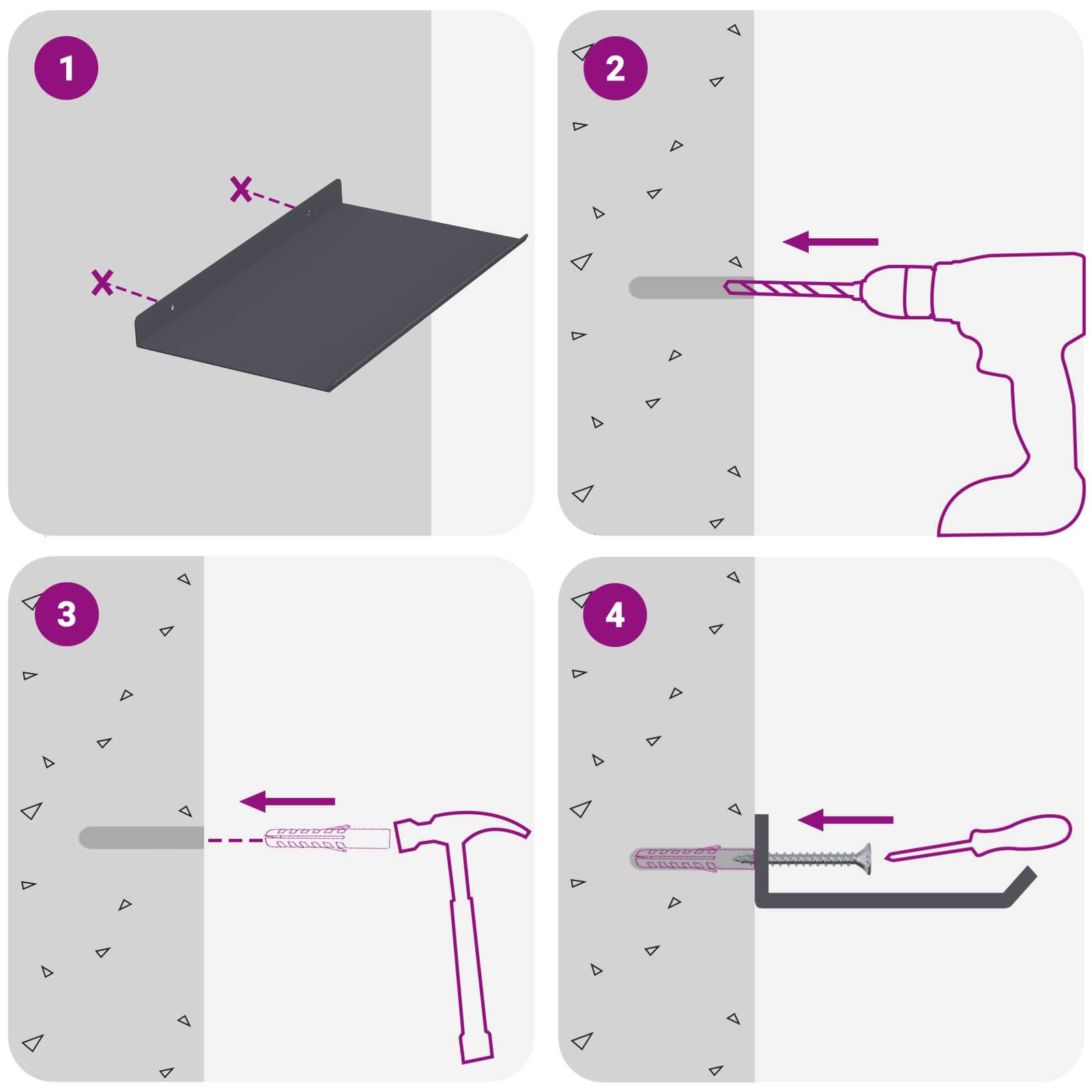 Ležeča polica 4 pcs Antracit 30 x 18 x 2,5 cm Jeklo - slika 10