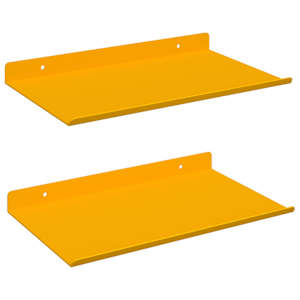 Plovoucí police 2 pcs Hořčicově žlutá 30 x 18 x 2,5 cm Ocel - obrázek 2