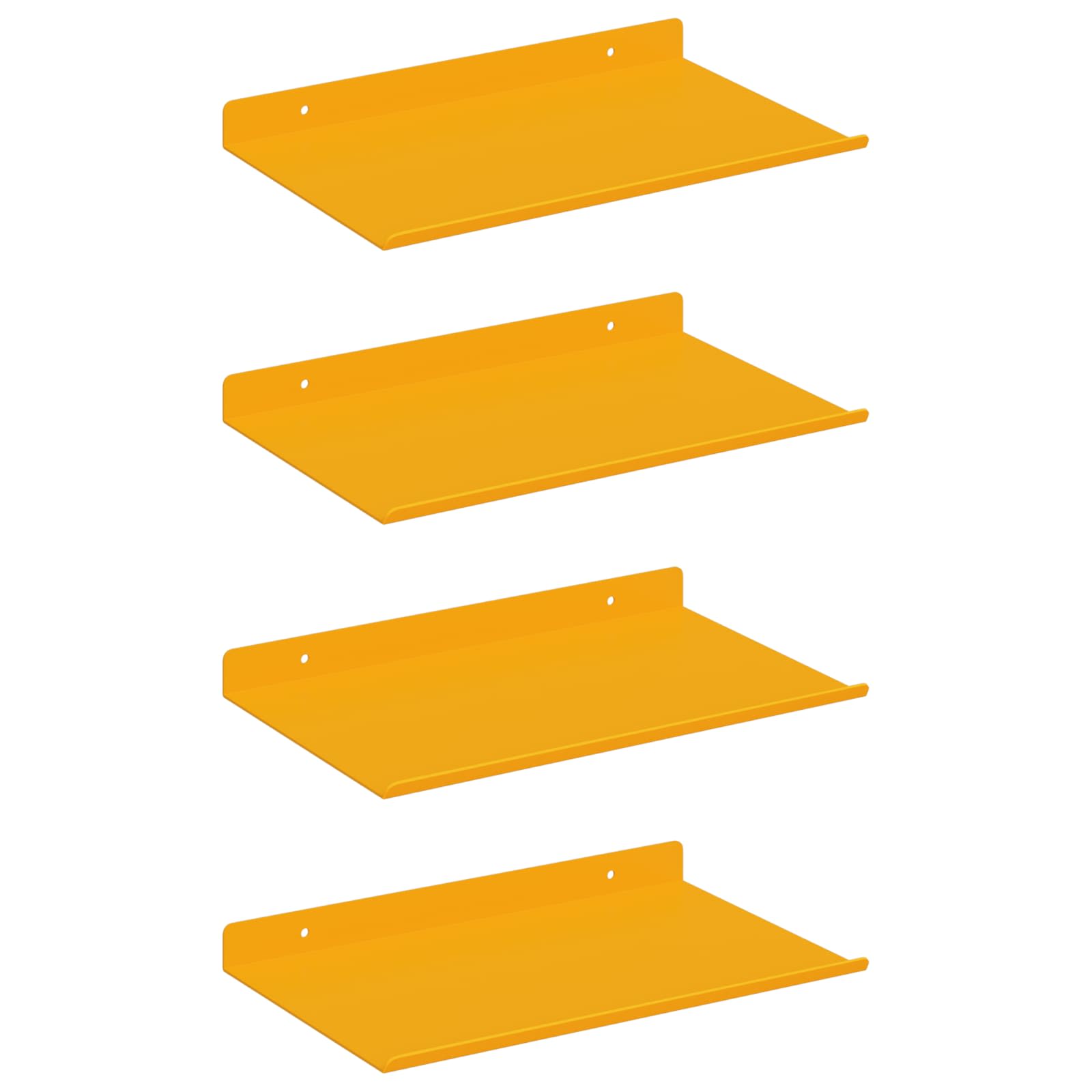 Ležeča polica 4 pcs Gorčična rumena 30 x 18 x 2,5 cm Jeklo - slika 2