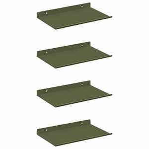 Plovoucí police 4 pcs Olivově zelená 30 x 18 x 2,5 cm Ocel - obrázek 2
