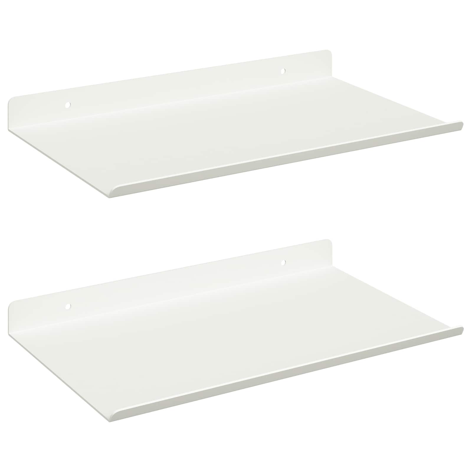 Ležeča polica 2 pcs Bela 30 x 18 x 2,5 cm Jeklo - slika 2
