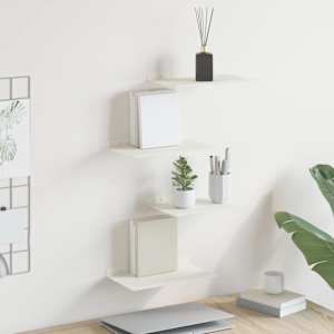 Ležeča polica 4 pcs Bela 30 x 18 x 2,5 cm Jeklo