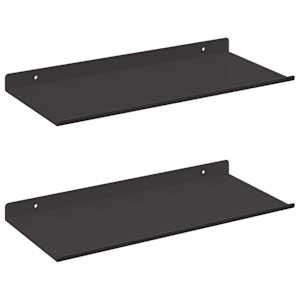 Plovoucí police Nástěnný 2 pcs Černý 40 x 17,5 x 2,5 cm Ocel - obrázek 2
