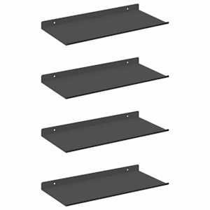 Plovoucí police Nástěnný 4 pcs Černý 40 x 18 x 2,5 cm Ocel - obrázek 2