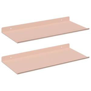 Plovoucí police Nástěnný 2 pcs Růžová 40 x 18 x 2,5 cm Ocel - obrázek 2