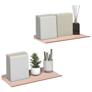 Plovoucí police Nástěnný 2 pcs Růžová 40 x 18 x 2,5 cm Ocel - obrázek 3