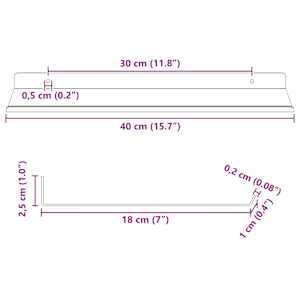 Plovoucí police 2 pcs Olivově zelená 40 x 18 x 2,5 cm Ocel - obrázek 11