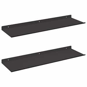 Plovoucí police Nástěnný 2 pcs Černý 60 x 18 x 2,5 cm Ocel - obrázek 2