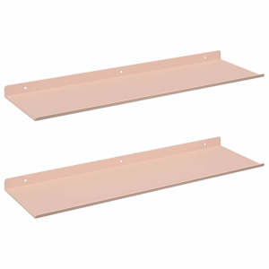 Plovoucí police Nástěnný 2 pcs Růžová 60 x 18 x 2,5 cm Ocel - obrázek 2