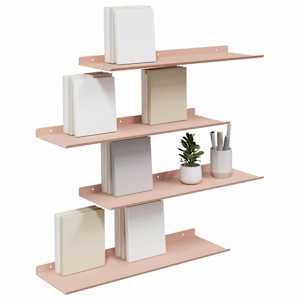Plovoucí police Nástěnný 4 pcs Růžová 60 x 18 x 2,5 cm Ocel - obrázek 3