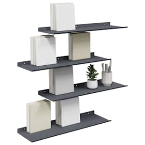 Plovoucí police Nástěnný 4 pcs Antracit 60 x 18 x 2,5 cm Ocel - obrázek 3