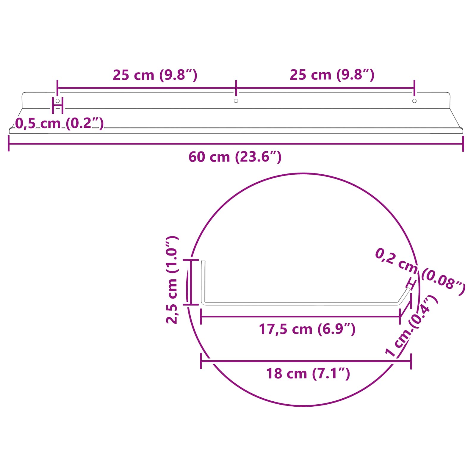 Ležeča polica 2 pcs Oljčno zelena 60 x 18 x 2,5 cm Jeklo - slika 12