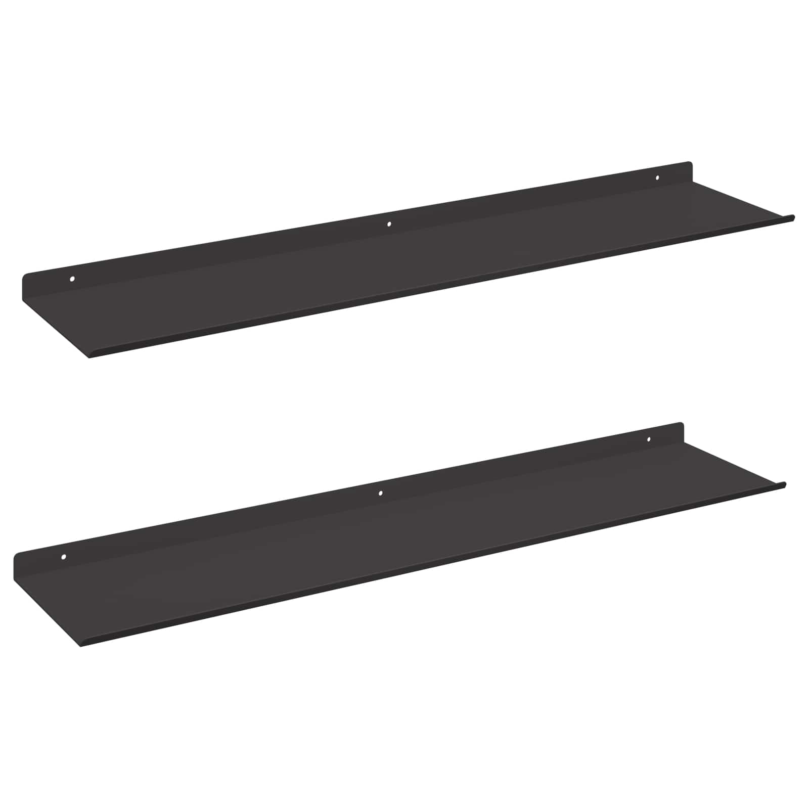 vidaXL Drijvende plank 2 st Zwart 80 x 18 x 2,5 cm Staal, foto 3