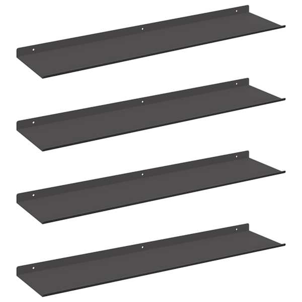 vidaXL Ujuv riiul 4 tk Must 80 x 18 x 2,5 cm Teras