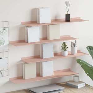 Ležeča polica 4 pcs Roza 80 x 18 x 2,5 cm Jeklo