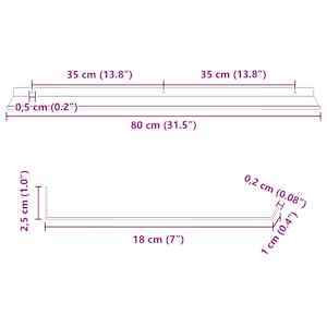 Plovoucí police Nástěnný 4 pcs Růžová 80 x 18 x 2,5 cm Ocel - obrázek 11