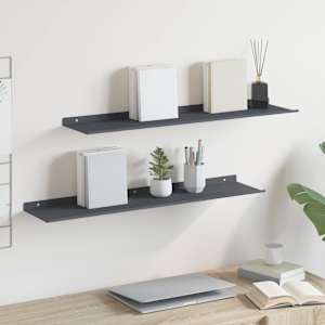 Ležeča polica 2 pcs Antracit 80 x 18 x 2,5 cm Jeklo