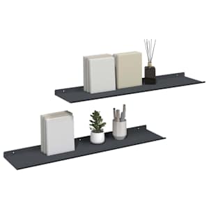 Plovoucí police Nástěnný 2 pcs Antracit 80 x 18 x 2,5 cm Ocel - obrázek 3