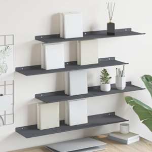 Ležeča polica 4 pcs Antracit 80 x 18 x 2,5 cm Jeklo