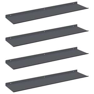 Plovoucí police Nástěnný 4 pcs Antracit 80 x 18 x 2,5 cm Ocel - obrázek 2