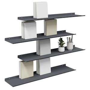 Plovoucí police Nástěnný 4 pcs Antracit 80 x 18 x 2,5 cm Ocel - obrázek 3