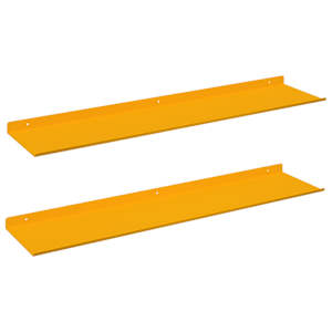 Plovoucí police 2 pcs Hořčicově žlutá 80 x 18 x 2,5 cm Ocel - obrázek 2