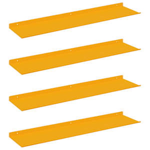 Plovoucí police 4 pcs Hořčicově žlutá 80 x 18 x 2,5 cm Ocel - obrázek 2