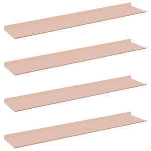Plovoucí police Nástěnný 4 pcs Růžová 100 x 18 x 2,5 cm Ocel - obrázek 2