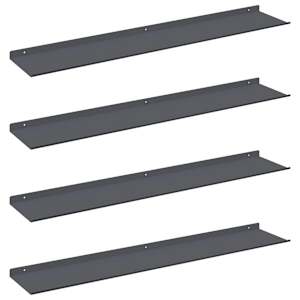 Plovoucí police Nástěnný 4 pcs Antracit 100 x 18 x 2,5 cm Ocel - obrázek 2