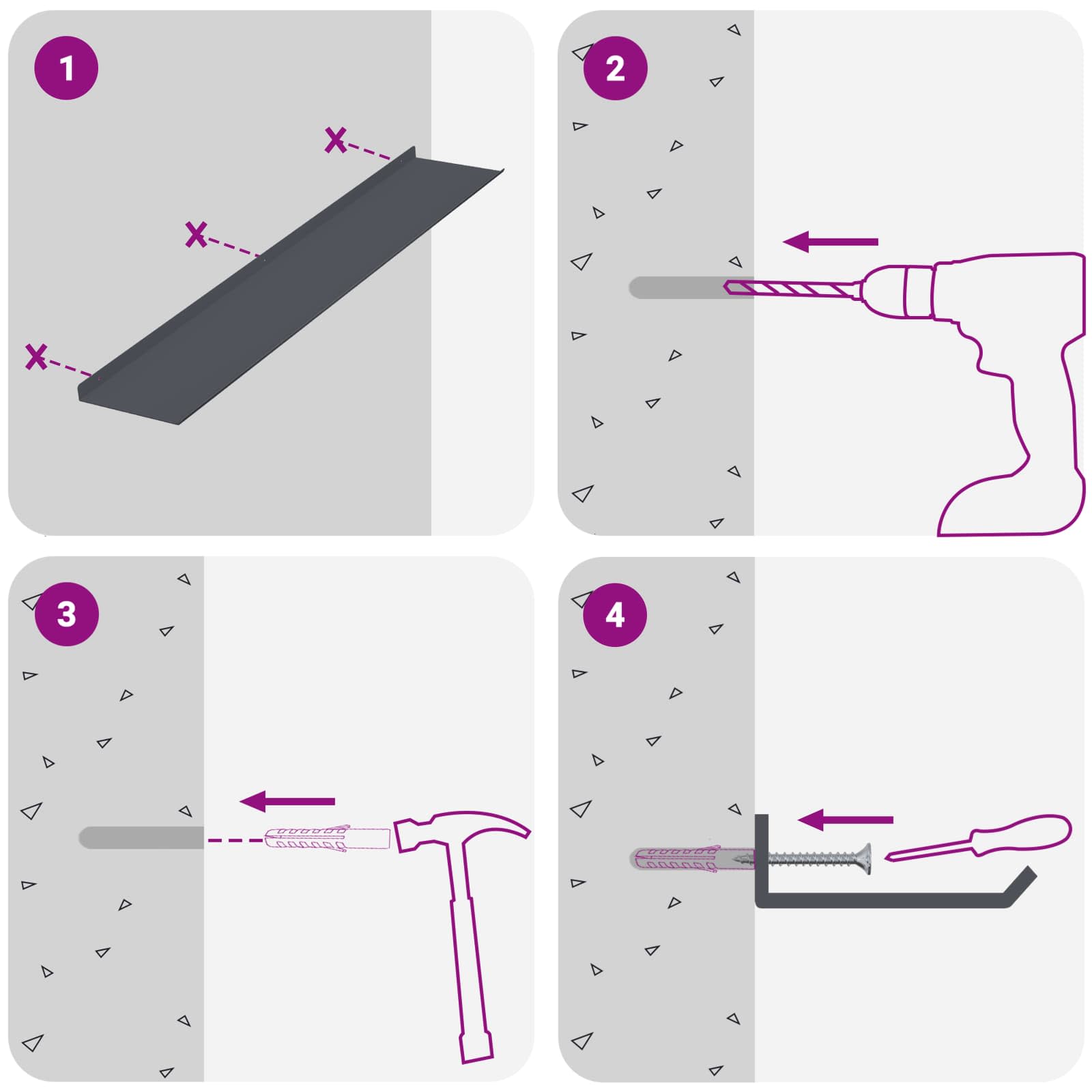 Ležeča polica 4 pcs Antracit 100 x 18 x 2,5 cm Jeklo - slika 10