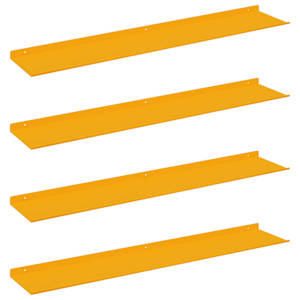 Plovoucí police 4 pcs Hořčicově žlutá 100 x 18 x 2,5 cm Ocel - obrázek 2