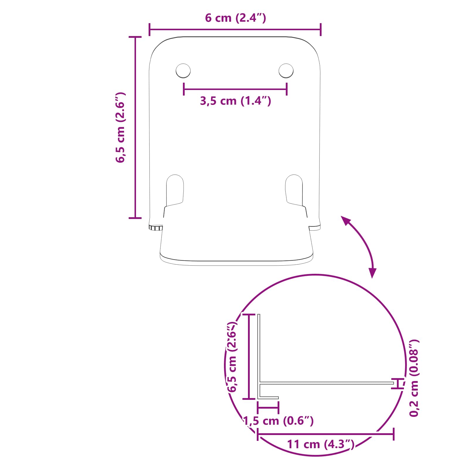 Seinähylly hyllyllä 4 pcs Musta 6 x 10.8 x 6.6 cm - Image 10