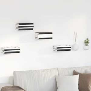 Plovoucí police s policí Nástěnný 24 pcs Bílý 6 x 10,8 x 6,6 cm - obrázek 1