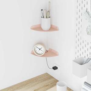Ležeča polica s polico 2 pcs Roza 15 x 15 x 2 cm