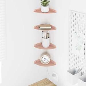 Ležeča polica s polico 4 pcs Roza 15 x 15 x 2 cm