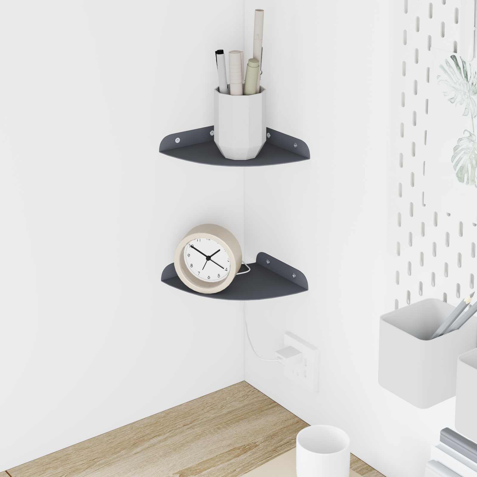 Drijvende plank met plank 2 pcs Antraciet 15 x 15 x 2 cm