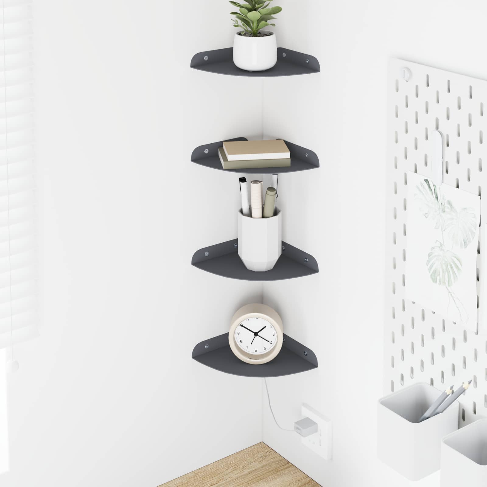 Drijvende plank met plank 4 pcs Antraciet 15 x 15 x 2 cm