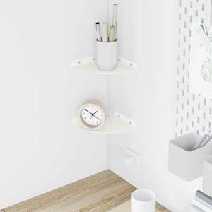 Ležeča polica s polico 2 pcs Bela 15 x 15 x 2 cm