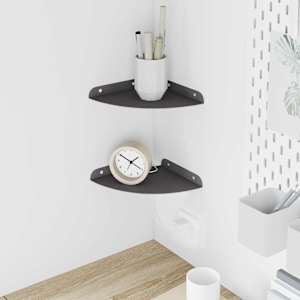 Ležeča polica s polico 2 pcs Črna 18 x 18 x 2 cm