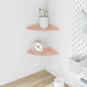 Ležeča polica s polico 2 pcs Roza 18 x 18 x 2 cm