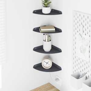 Ležeča polica s polico 4 pcs Antracit 18 x 18 x 2 cm