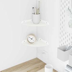 Ležeča polica s polico 2 pcs Bela 18 x 18 x 2 cm