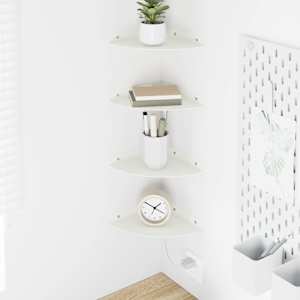 Ležeča polica s polico 4 pcs Bela 18 x 18 x 2 cm