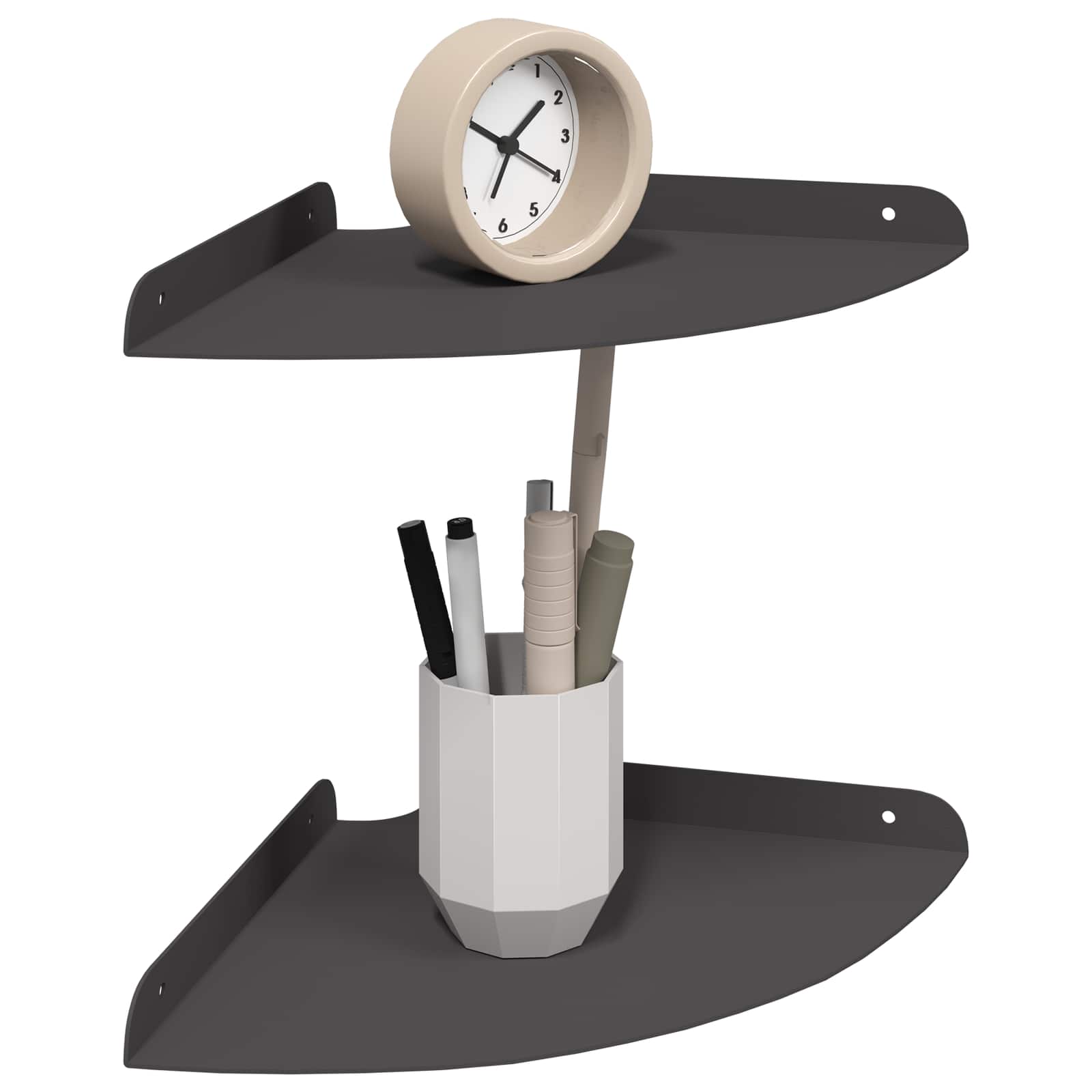 vidaXL Wandplank met plank met opslag 2 pcs Zwart 18 x 18 x 2.3 cm