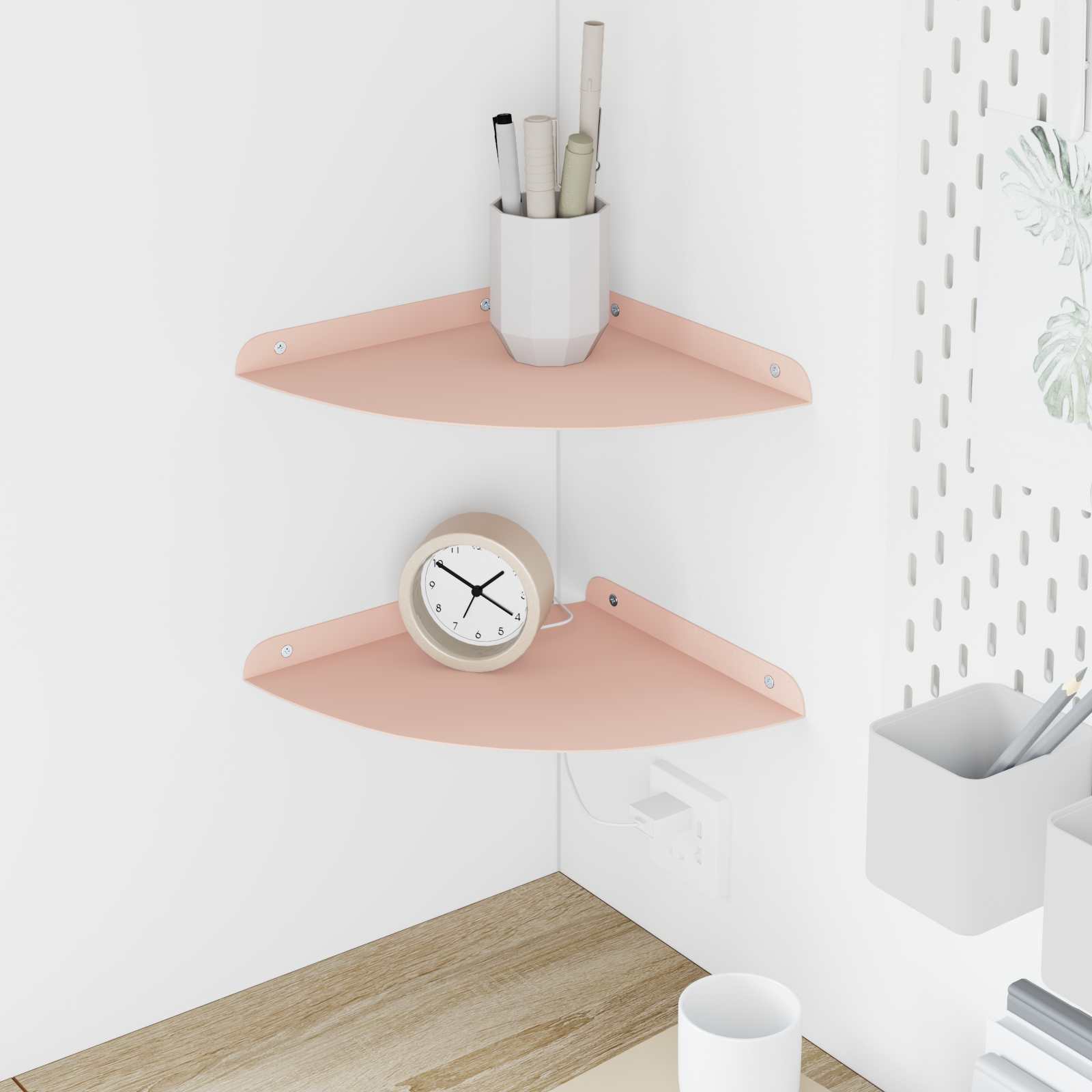 Drijvende plank met plank met opslag 2 pcs Roze 24 x 24 x 2 cm
