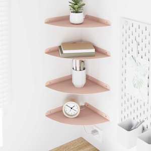 Ležeča polica s polico 4 pcs Roza 24 x 24 x 2 cm