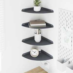 Ležeča polica s polico 4 pcs Antracit 24 x 24 x 2,3 cm